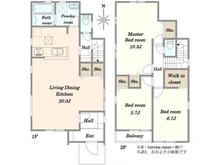 【東京都/町田市野津田町】町田市野津田町　新築戸建2号棟 間取り図