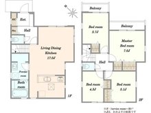 【東京都/稲城市平尾】稲城市平尾2丁目新築戸建て3号棟 間取り図