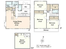 【東京都/町田市能ヶ谷】町田市能ヶ谷5丁目 戸建 間取り図