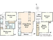 【神奈川県/川崎市多摩区布田】川崎市多摩区布田　中古戸建 間取り図