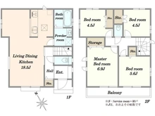 【東京都/稲城市東長沼】稲城市東長沼　新築戸建D号棟 間取り図