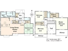 【東京都/稲城市東長沼】稲城市東長沼　新築戸建 間取り図
