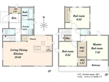 【東京都/稲城市東長沼】稲城市東長沼　新築戸建3号棟 間取り図