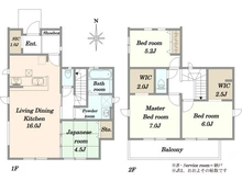 【東京都/稲城市東長沼】稲城市東長沼　新築戸建7号棟 間取り図