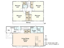 【東京都/町田市東玉川学園】町田市東玉川学園1丁目　新築戸建 間取り図