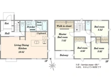 【東京都/町田市玉川学園】町田市玉川学園4丁目　新築戸建 間取り図
