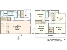 【東京都/町田市野津田町】町田市野津田町　新築戸建2号棟 間取り図