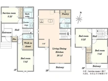 【東京都/多摩市貝取】多摩市貝取1丁目　新築戸建 間取り図