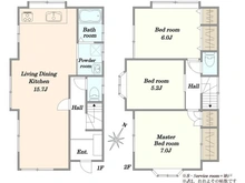 【神奈川県/座間市ひばりが丘】座間市ひばりが丘1丁目中古戸建 間取り図