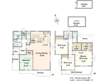 【神奈川県/川崎市麻生区はるひ野】川崎市麻生区はるひ野5丁目　中古戸建 間取り図