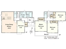 【神奈川県/川崎市麻生区上麻生】川崎市麻生区上麻生7丁目　新築戸建B号棟 間取り図