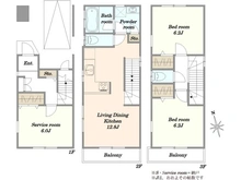 【東京都/北区岩淵町】北区岩淵町中古戸建 間取り図