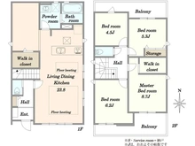 【東京都/府中市南町】府中市南町2丁目新築戸建3号棟 間取り図