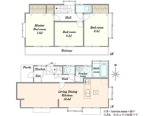 【東京都/立川市砂川町】立川市砂川町6丁目中古戸建 間取り図