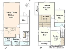【神奈川県/川崎市宮前区初山】宮前区初山2丁目　新築戸建6号棟 間取り図