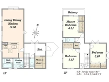 【神奈川県/川崎市宮前区初山】宮前区初山2丁目　新築戸建8号棟 間取り図