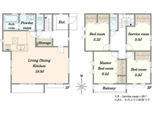 【神奈川県/川崎市宮前区初山】宮前区初山2丁目　新築戸建15号棟 間取り図