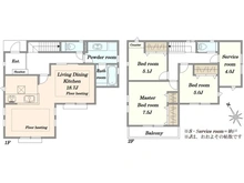 【神奈川県/川崎市宮前区南野川】南野川2丁目　新築戸建1号棟 間取り図