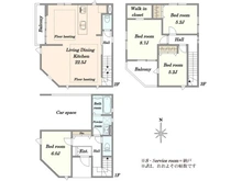 【東京都/荒川区西尾久】荒川区西尾久7丁目新築戸建 間取り図