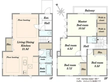 【神奈川県/藤沢市鵠沼藤が谷】藤沢市鵠沼藤が谷3丁目　新築戸建 間取り図