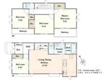 【神奈川県/藤沢市大庭】藤沢市大庭　新築戸建B号棟 間取り図