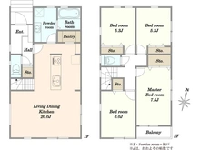 【神奈川県/藤沢市石川】藤沢市石川5丁目　新築戸建 間取り図