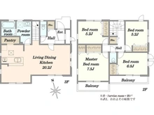 【東京都/町田市小山町】町田市小山町　新築戸建 間取り図