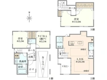 【東京都/杉並区下井草】杉並区下井草3丁目　新築戸建　1号棟/全10棟 間取り図
