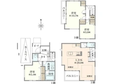 【東京都/杉並区下井草】杉並区下井草3丁目　新築戸建　2号棟/全10棟 間取り図