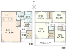 【神奈川県/横浜市港北区新吉田東】港北区新吉田東5丁目　新築戸建 間取り図