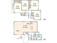 【神奈川県/横浜市港北区樽町】港北区樽町4丁目　新築戸建　1号棟/全5棟 間取り図