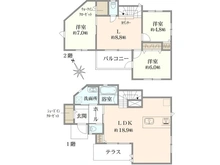 【神奈川県/横浜市鶴見区北寺尾】北寺尾7丁目  新築戸建 1号棟/全20棟 間取り図