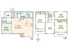 【神奈川県/横浜市鶴見区北寺尾】北寺尾7丁目  新築戸建 12号棟/全20棟 間取り図