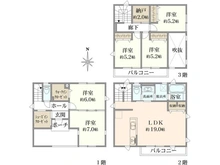 【神奈川県/川崎市中原区木月】中原区木月3丁目　中古戸建 間取り図