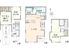 【東京都/大田区山王】大田区山王2丁目　新築戸建　A号棟/全3棟 間取り図