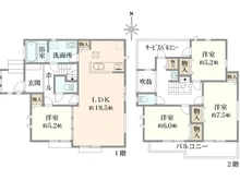 【神奈川県/横浜市都筑区東山田】都筑区東山田4丁目新築戸建/全1棟 間取り図