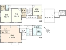 【神奈川県/横浜市港北区大倉山】港北区大倉山6丁目新築戸建3号棟/全5棟 間取り図
