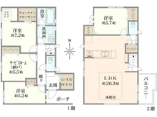 【神奈川県/横浜市港北区大倉山】港北区大倉山6丁目　戸建 間取り図