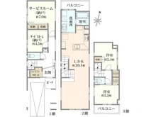 【東京都/目黒区大岡山】 大岡山1丁目新築戸建　B号棟/全2棟 間取り図