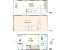 【神奈川県/横浜市港北区綱島東】港北区綱島東5丁目　中古戸建 間取り図