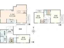 【神奈川県/川崎市中原区井田】井田2丁目新築戸建　2号棟/全3棟 間取り図