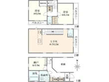 【神奈川県/川崎市中原区井田】井田2丁目新築戸建　3号棟/全3棟 間取り図