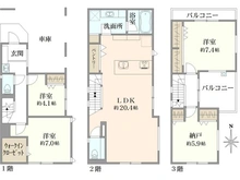 【東京都/目黒区碑文谷】目黒区碑文谷1丁目　新築戸建　A号棟/全7棟 間取り図