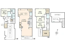 【東京都/世田谷区三軒茶屋】世田谷区三軒茶屋　新築戸建　A号棟/全2棟 間取り図