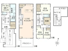 【東京都/世田谷区三軒茶屋】世田谷区三軒茶屋　新築戸建　B号棟/全2棟 間取り図