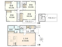 【神奈川県/藤沢市辻堂新町】藤沢市辻堂新町2丁目　新築戸建　1号棟/全3棟 間取り図