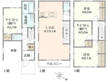【神奈川県/川崎市高津区蟹ケ谷】高津区蟹ケ谷　新築戸建　2号棟/全3棟 間取り図