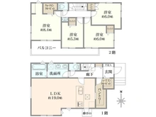 【神奈川県/横浜市港北区新吉田東】港北区新吉田東5丁目　新築戸建 間取り図