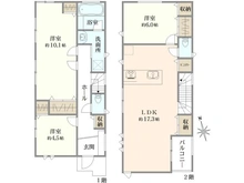 【神奈川県/横浜市鶴見区馬場】鶴見区馬場1丁目　新築戸建 間取り図