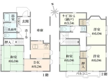 【神奈川県/横浜市神奈川区大口仲町】神奈川区大口仲町戸建　1号棟/全2棟 間取り図